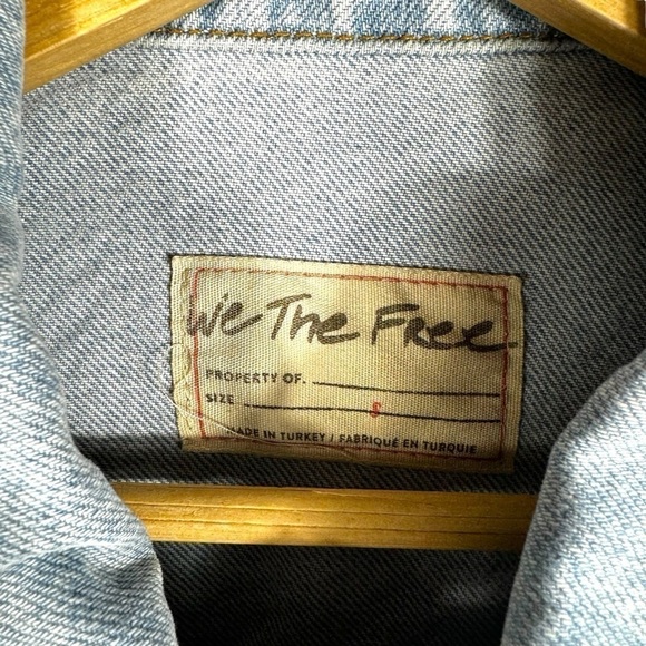 We The Free Amelia Slouchy Denim Trucker Jacket, Just The Way It Is Wash, Size S - Picture 6 of 14
